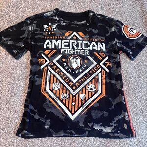 American Fighter Black and Orange Short Sleeve Tee